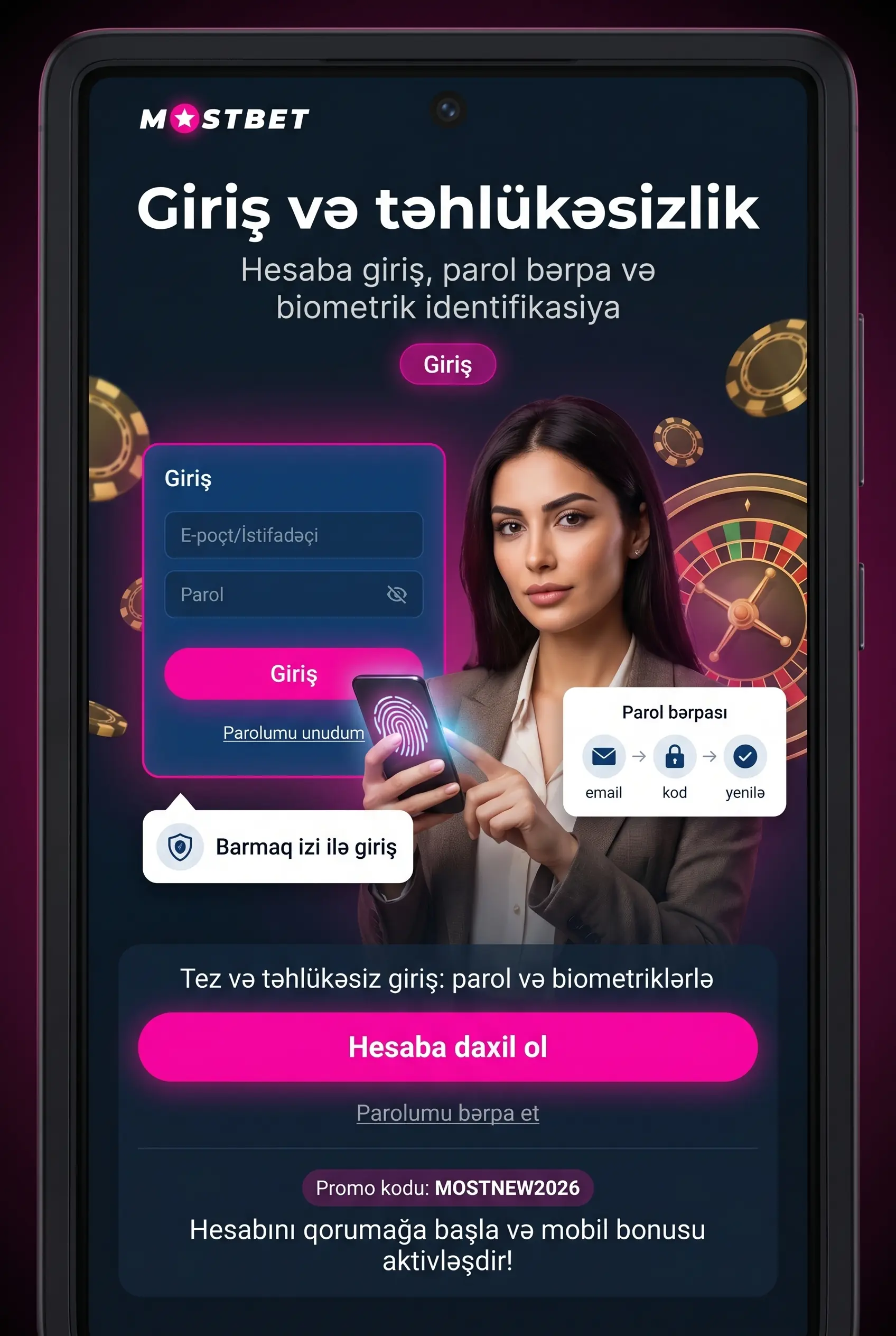 Giriş, Qeydiyyat və Təhlükəsizlik