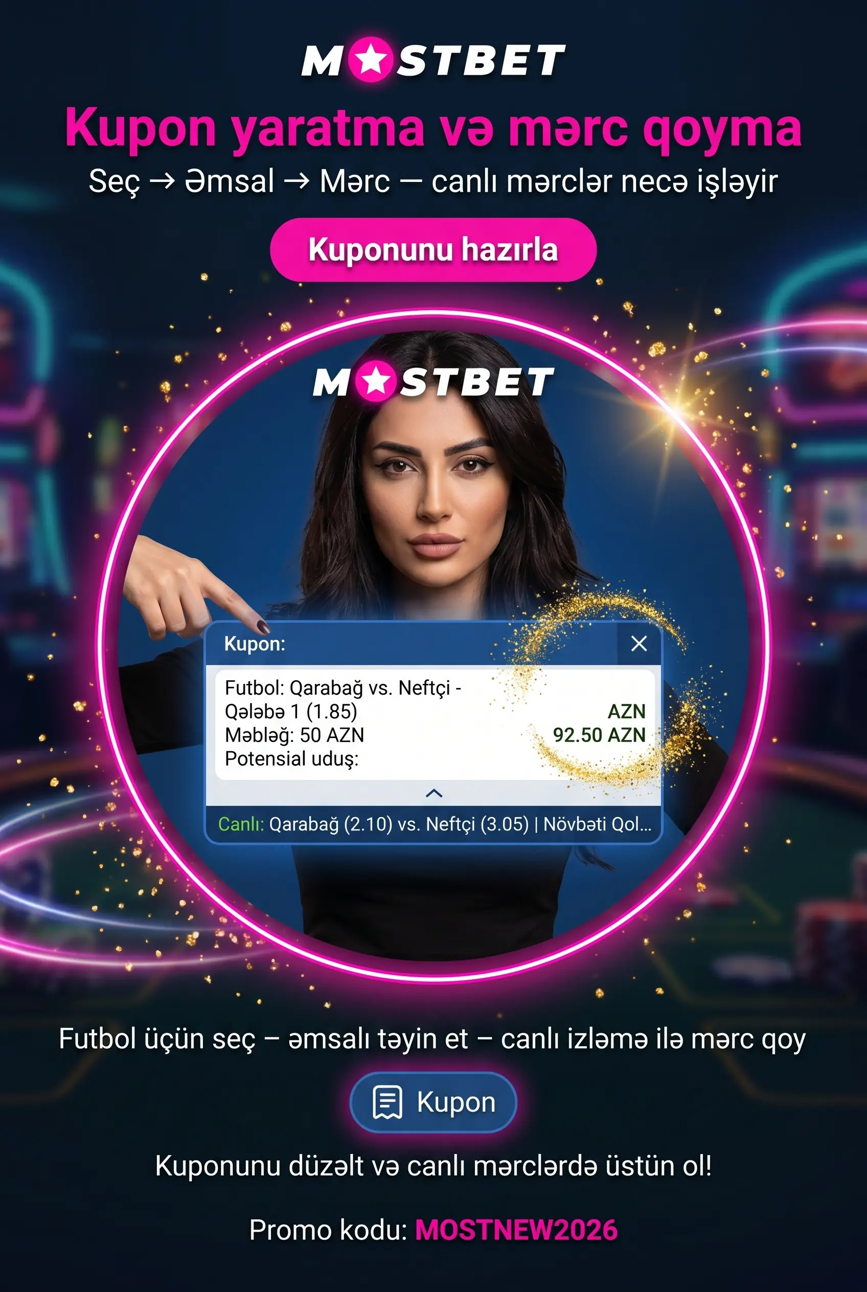 Tətbiqdə Mərc və Kupon Yaratmaq