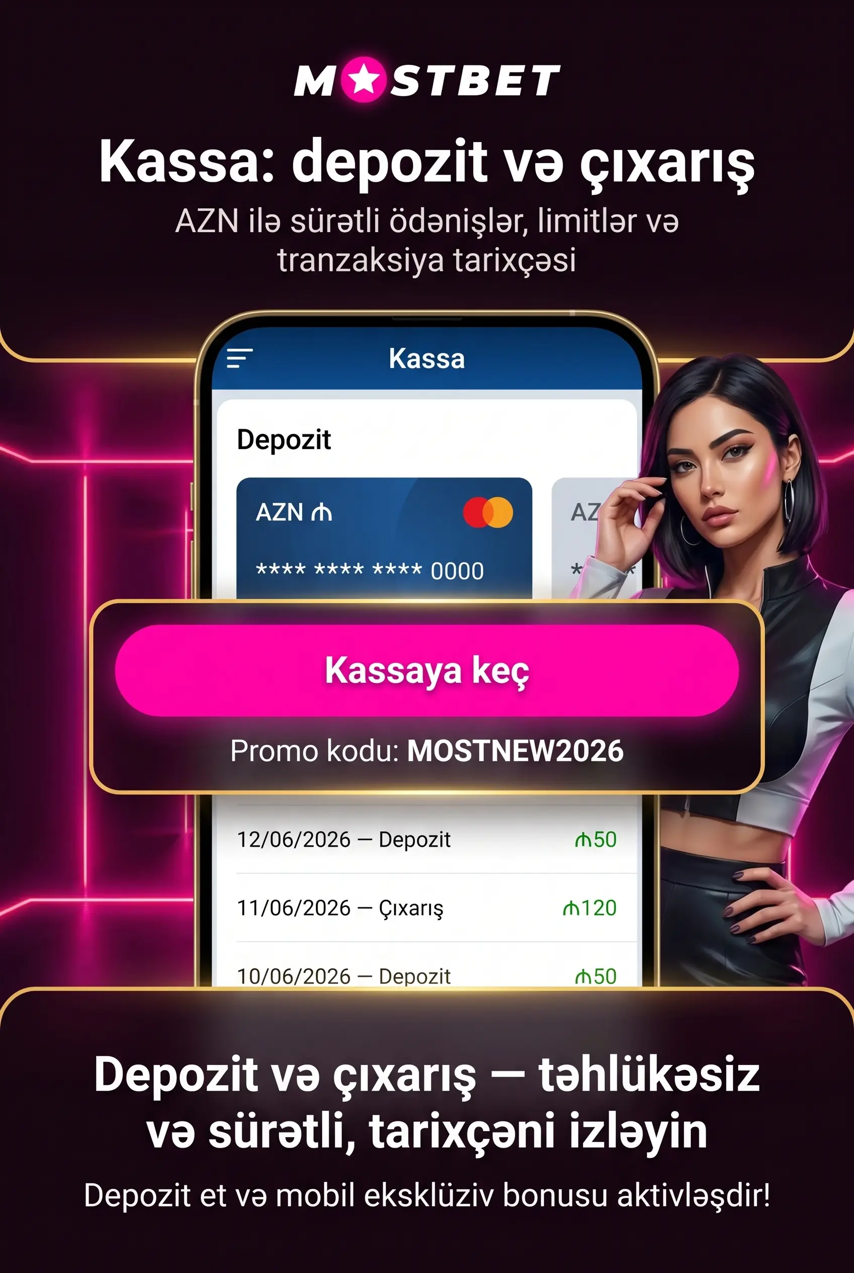 Tətbiqdə Ödənişlər: Depozit və Çıxarış